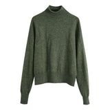 Solid Color Loose Pullover Sweater - WOMONA.COM