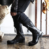 Japanese Irregular Deconstructed Leather Boots Men Retro - WOMONA.COM