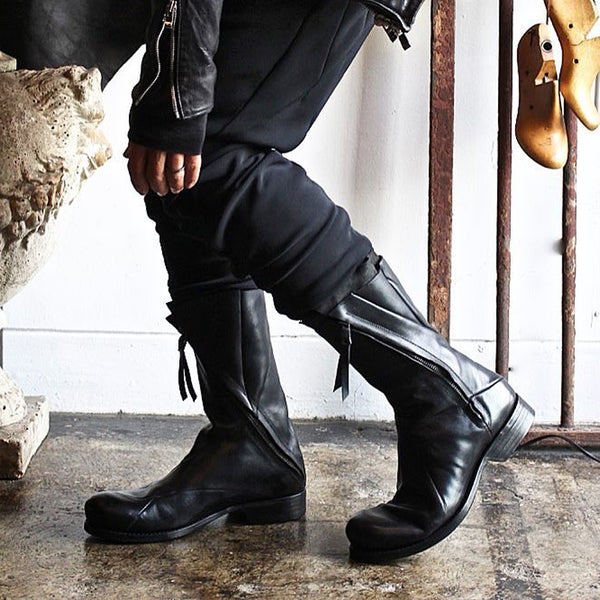 Japanese Irregular Deconstructed Leather Boots Men Retro - WOMONA.COM