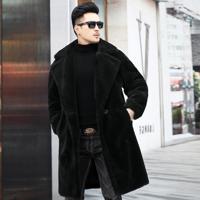 Men's Winter New Thickened Cashmere Long Warm Fur Coat - WOMONA.COM