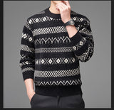 Round Neck Striped Sweater For Men - WOMONA.COM