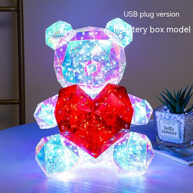 Colorful Luminous Bear Gift Birthday Gift Decoration - WOMONA.COM