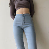 Skinny High Waist Woman Denim Pencil Pants - WOMONA.COM