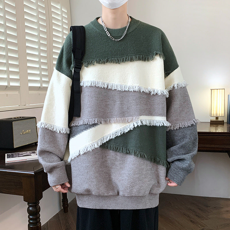 Long Sleeve Sweater Men's Knitwear Korean Style - WOMONA.COM