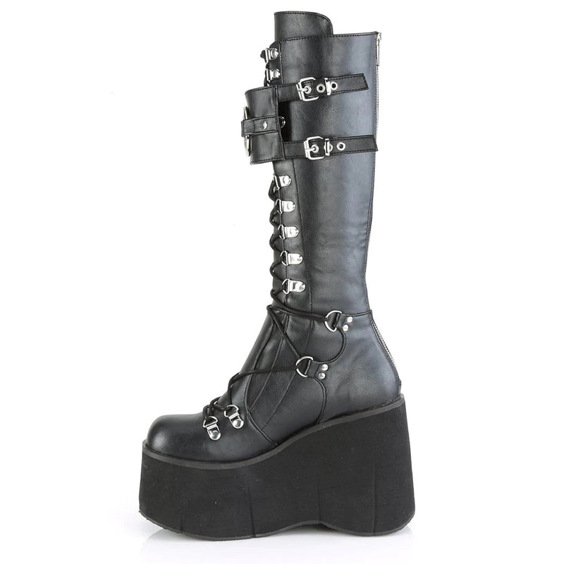 Gothic Platform Wedge Heel Halloween Plus Size Boots For Women - WOMONA.COM