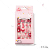 Christmas Cute Children Nails 24 Pieces Wearable - WOMONA.COM