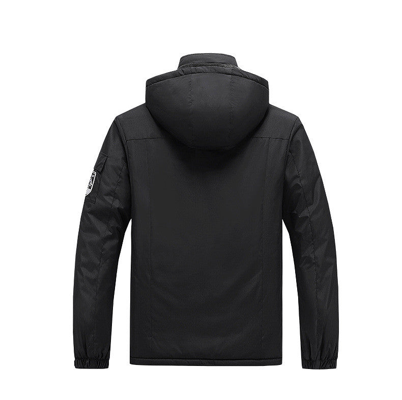 Outdoor Men's Plus Fleece Warm Cotton Jacket - WOMONA.COM