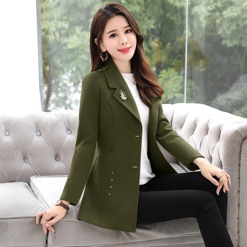 Woolen Coat Women's Short Slim Fit Slimming - WOMONA.COM