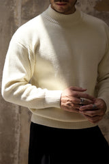 Thickened Half-high Collar Sweater Men's Cotton Thick