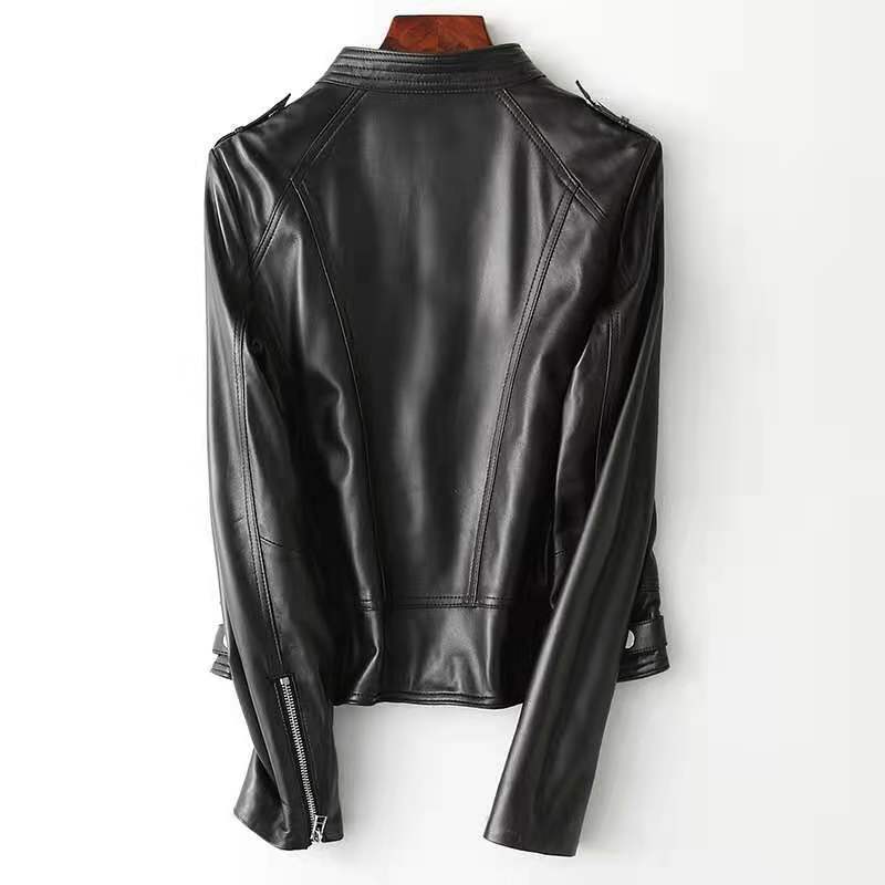 Sheepskin Small Motorcycle Jacket - WOMONA.COM