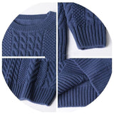 Men's Knitting Thick Yarn Fried Dough Twists Sweater - WOMONA.COM