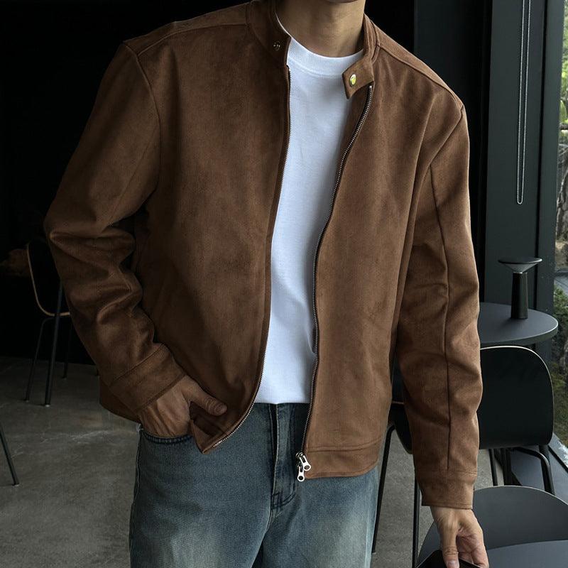 Men's Maillard-Tone Stand Collar Jacket