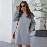 Round Neck Long Sleeve Women's Dress Sweater