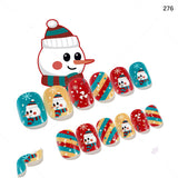 Christmas Cute Children Nails 24 Pieces Wearable - WOMONA.COM