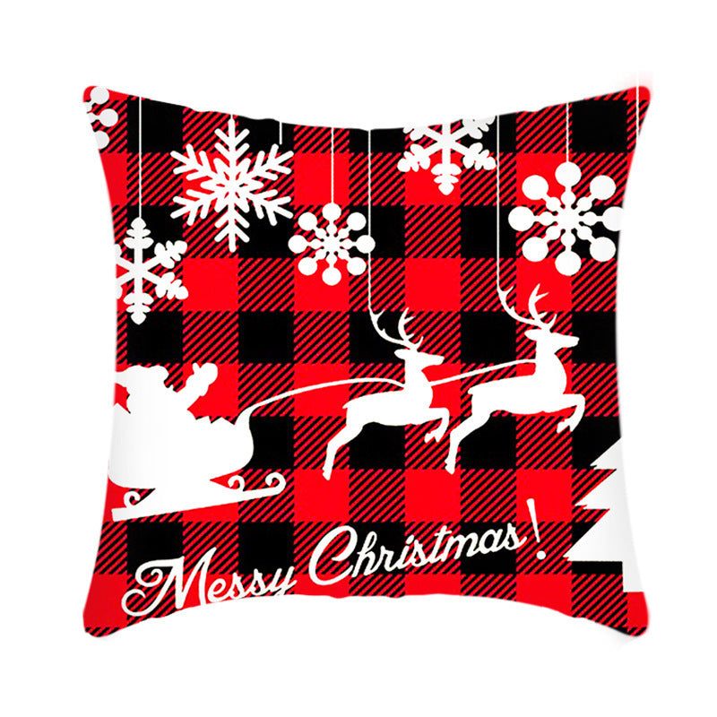 Merry Christmas Cushion Cover 45cm Elk Santa Claus