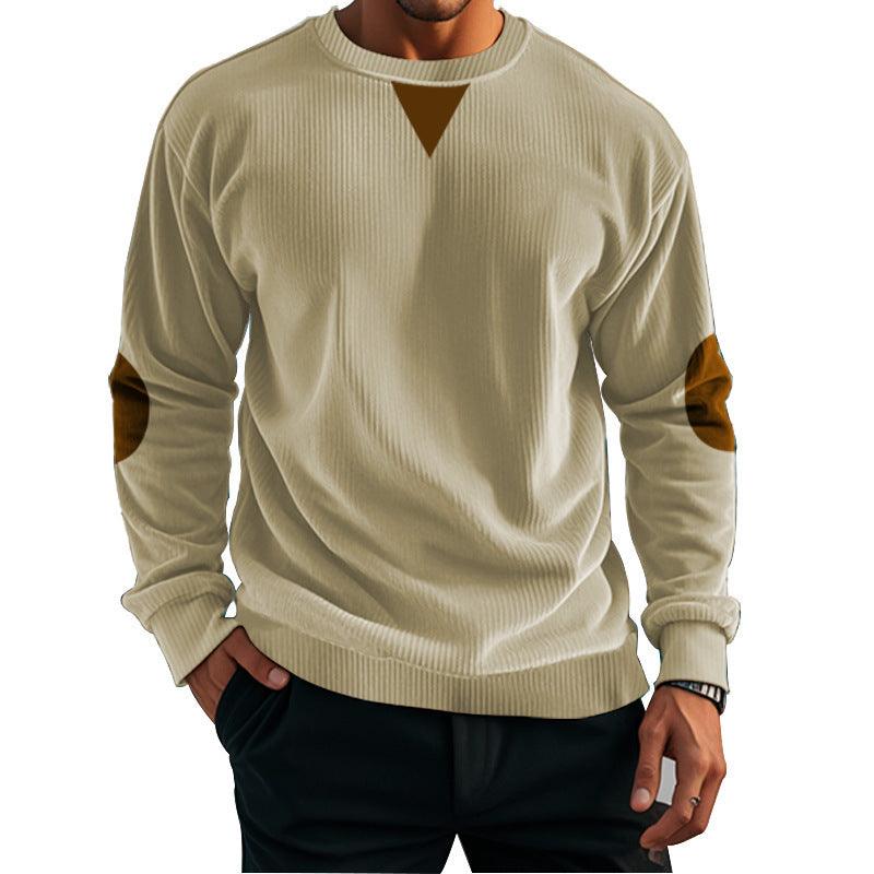Stand Collar Corduroy Long-sleeved Sweater For Men - WOMONA.COM