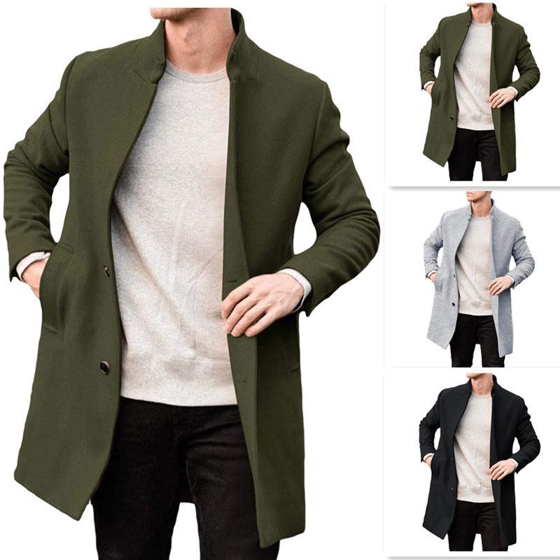 Autumn And Winter New Thick Woolen Men's Coat - WOMONA.COM