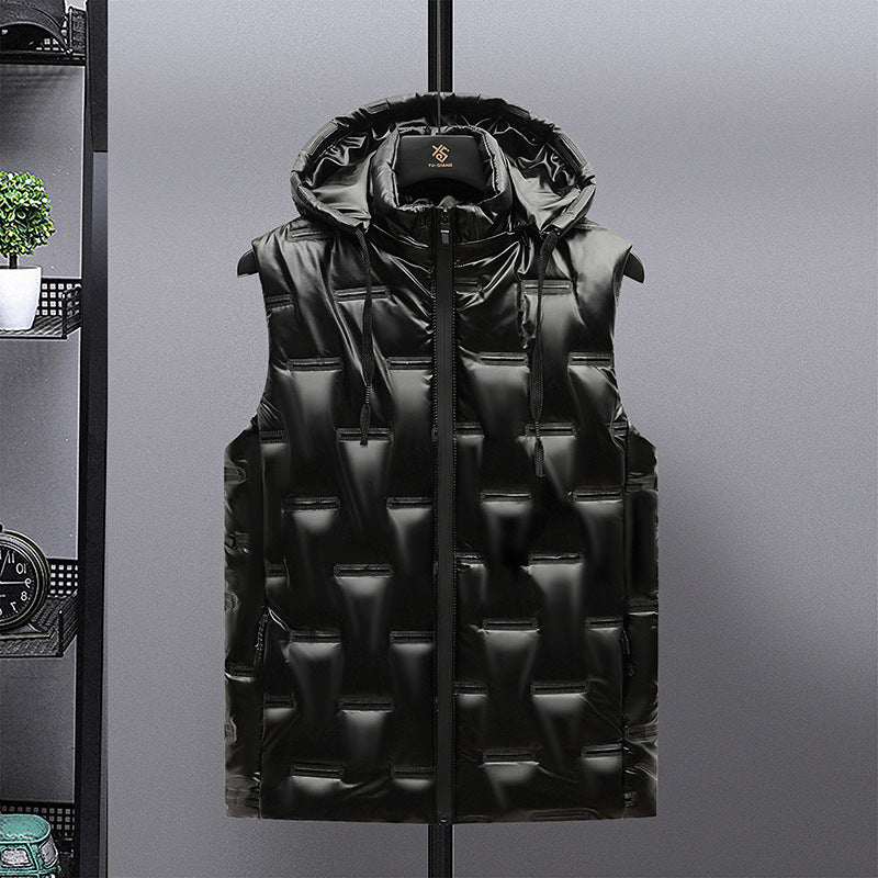 Men's Glossy Down Cotton Thermal Vest - WOMONA.COM