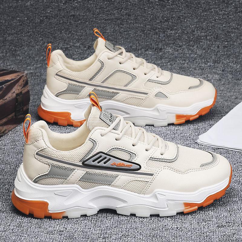 Black White Lace-up Lightweight Running Sports Shoes - WOMONA.COM