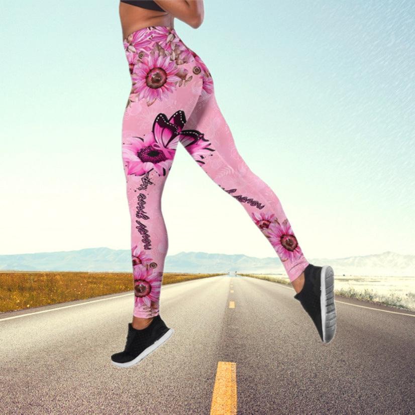 Autumn Butterfly High Waist Yoga Pants Plus Size - WOMONA.COM