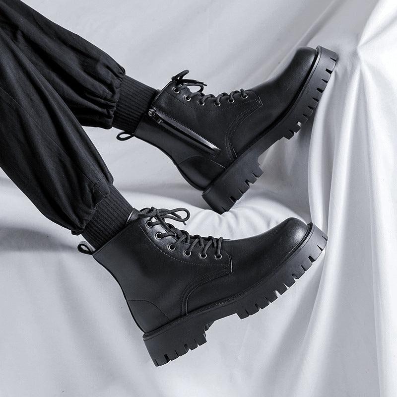 Men's Leather New High-top Boots - WOMONA.COM