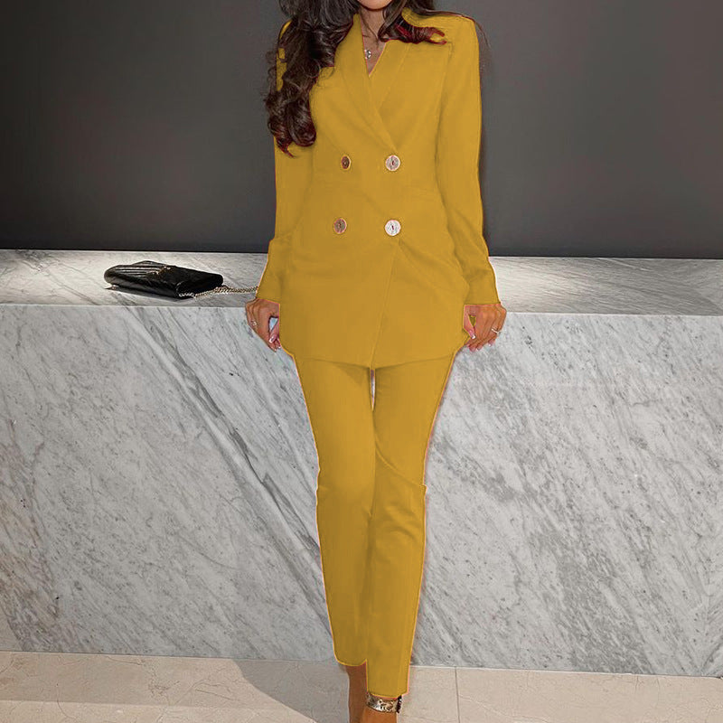 Casual Suit Wide-leg Pants Two-piece Suit - WOMONA.COM