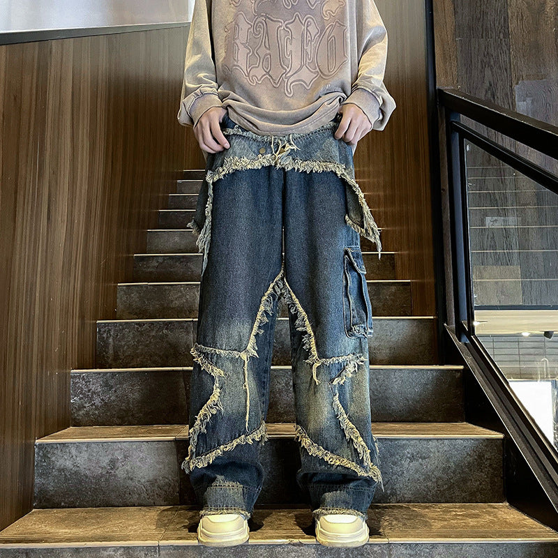 Loose-fit Vintage Wide-leg Work Pants