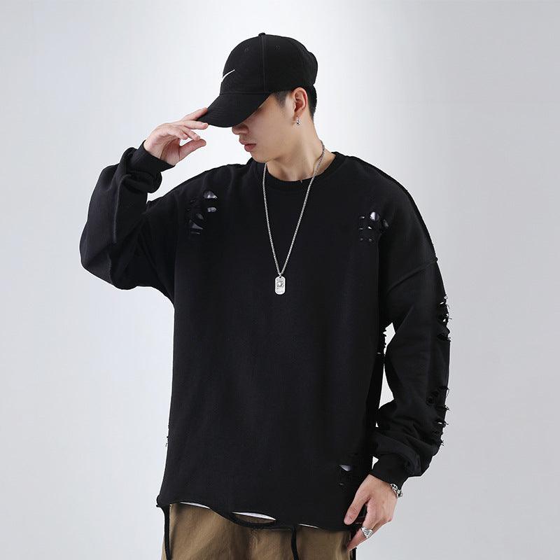 Trendy High Street Ripped Loose Sweater Men - WOMONA.COM