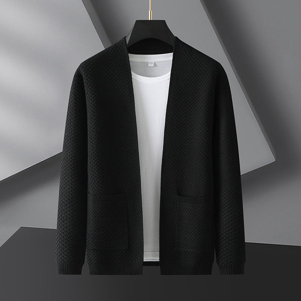 Men's Cardigan Knit Casual Plus Size Coat - WOMONA.COM