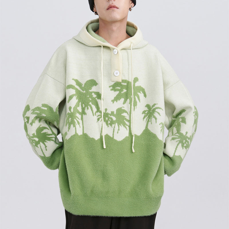 Coconut Hooded Sweater Loose Design - WOMONA.COM