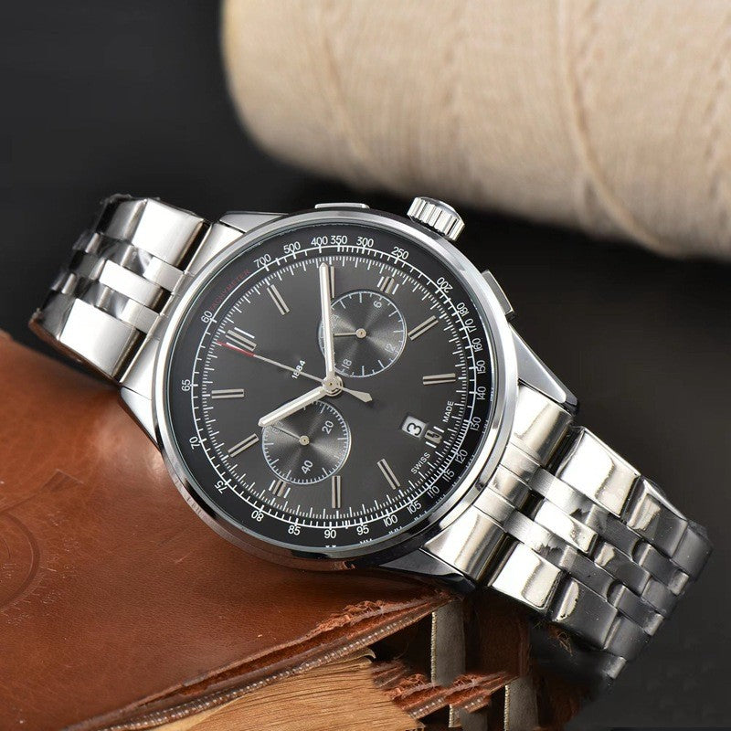 Men's Six-pin High Quality Quartz Steel Strap Watch - WOMONA.COM