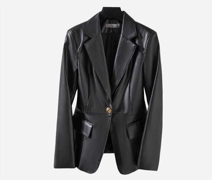 Women's Slim Skinny Leather Jacket Coat - WOMONA.COM