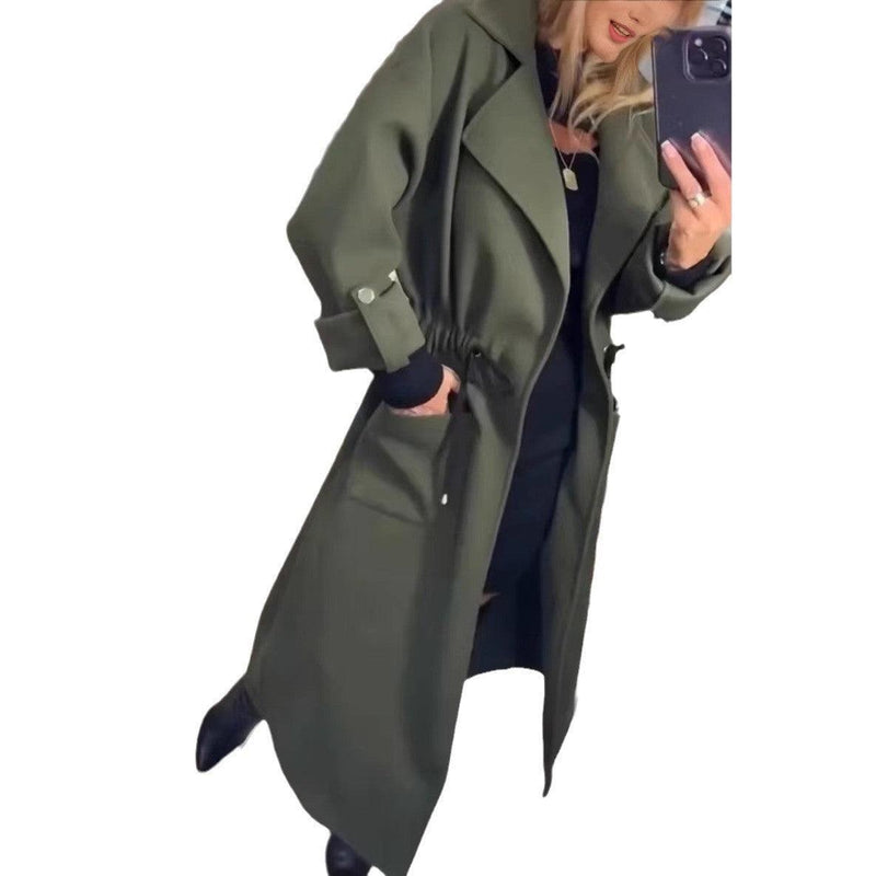 Comfortable Extended Waist Trimming Trench Coat