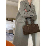 Loose Versatile Below The Knee Long Woolen Coat