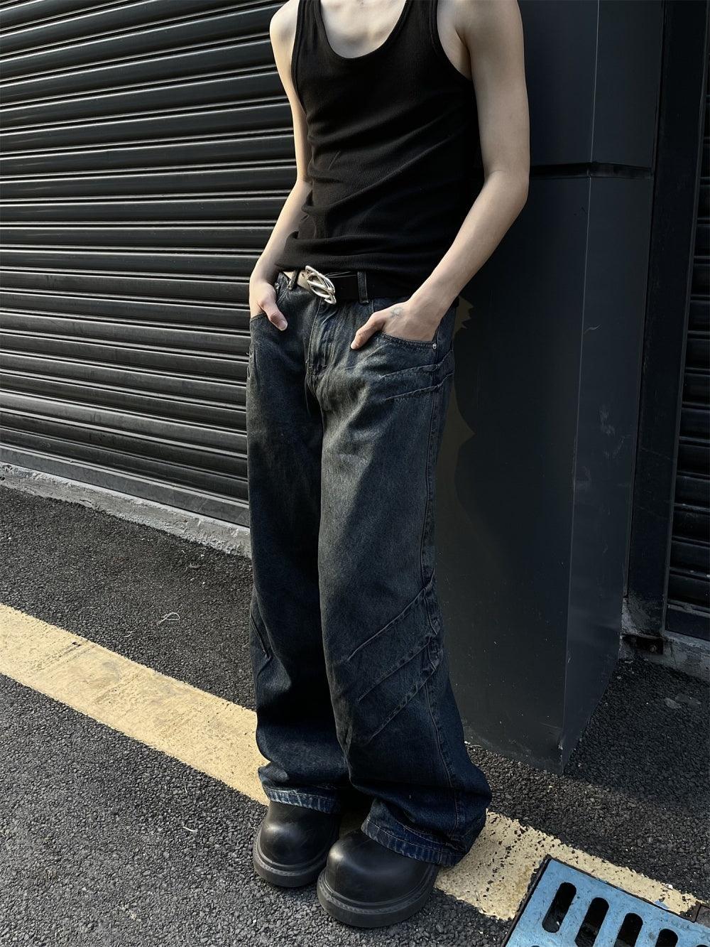 Slightly Flared Jeans Men's Slippers Floor Pants - WOMONA.COM