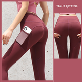 Gym Sport Seamless Leggings With Pockets Push Up High Waist Pants - WOMONA.COM