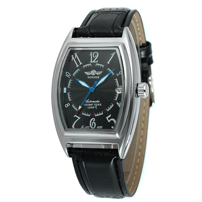 Casual Barrel-shaped Automatic Mechanical Watch - WOMONA.COM