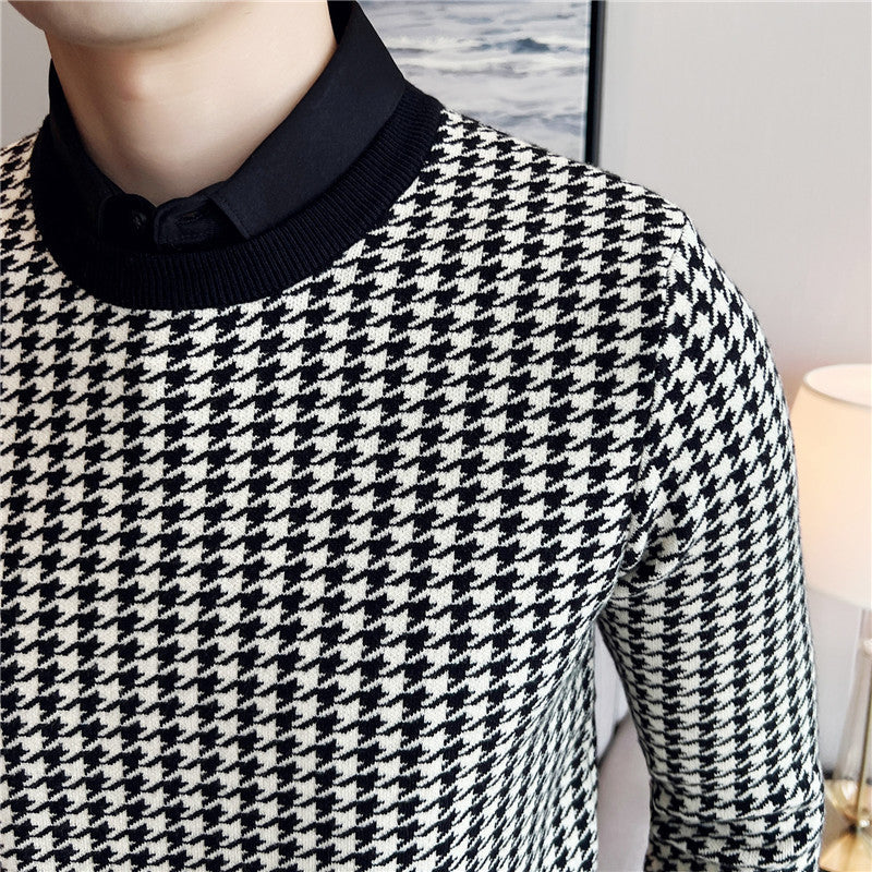 Casual Patchwork Knitwear Sweater - WOMONA.COM