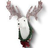 39 Pre-lit 3D Rudolph Hanging Wreath For Front Door