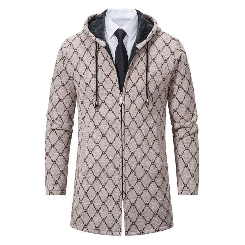 Men's Mid-length Sweater Fashion Casual Hooded Coat - WOMONA.COM