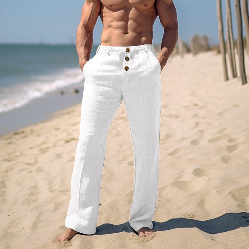 Herren Leinenhose Dünne Strandhose