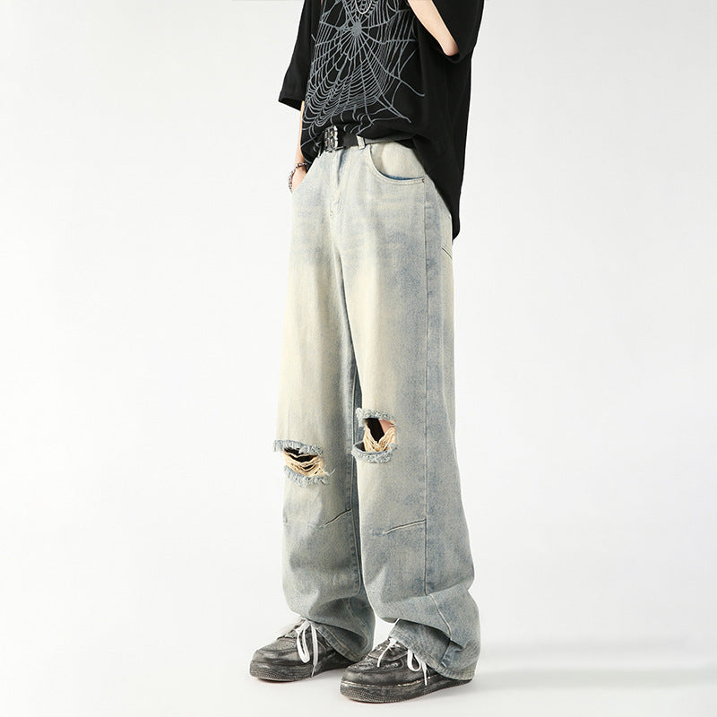 Men's Summer American Washed Broken Holes Pants - WOMONA.COM