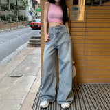 Retro Washed Loose Wide Leg Jeans For Women - WOMONA.COM