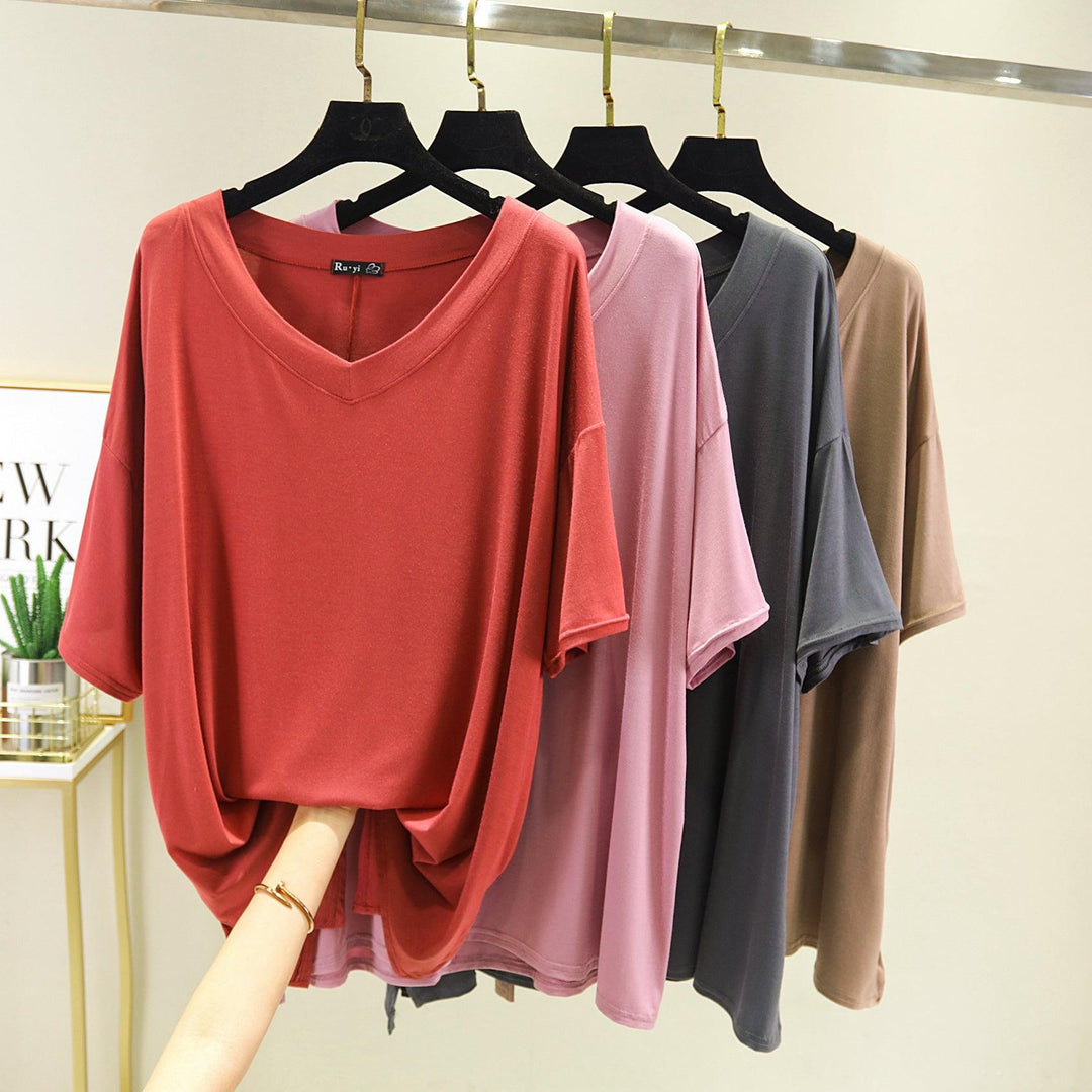 Korean Style Summer Thin Loose Short Sleeve - WOMONA.COM