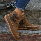 Button Design Ankle Boots For Women Autumn And Winter - WOMONA.COM