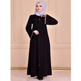 Middle East Dubai Turkey Jalabiya Zipper Cardigan Robe - WOMONA.COM