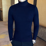 Slimming Solid Color Light Board Turtleneck Long Sleeve Sweater - WOMONA.COM