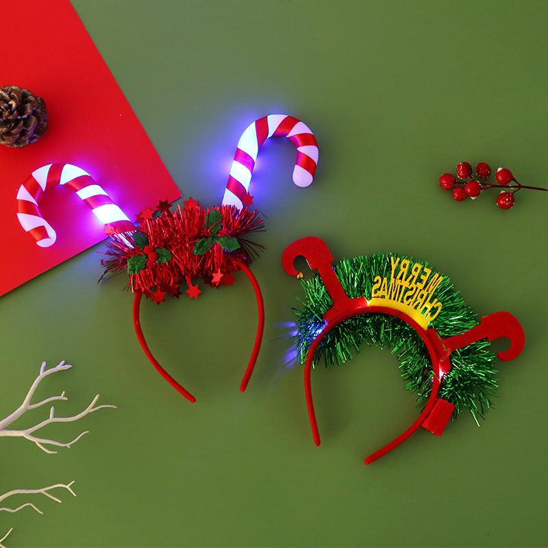 IPC Christmas Hair Band Glowing Headband Xmas Tree - WOMONA.COM