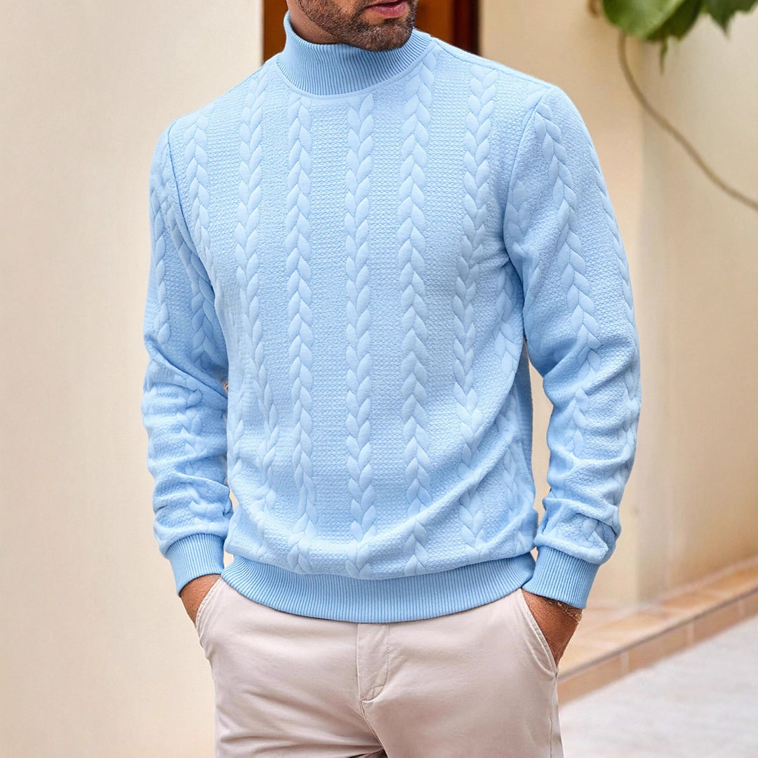 Men's Jacquard Turtleneck Warm Sweater