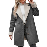 Long Sleeve Lapel Thickening Plush Coat